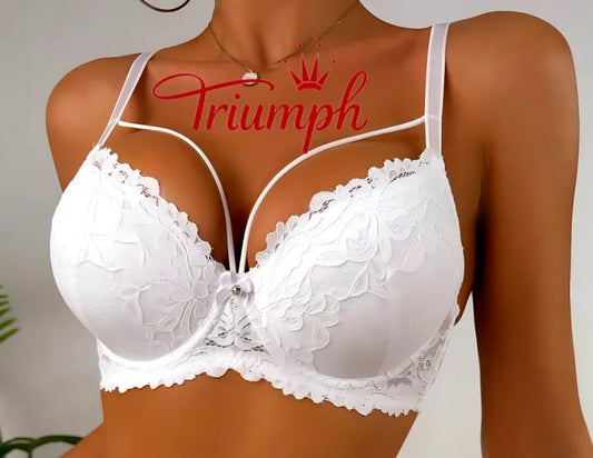 Triumph - (4 db) hímzett, csipkés, teljes kosaras melltartó