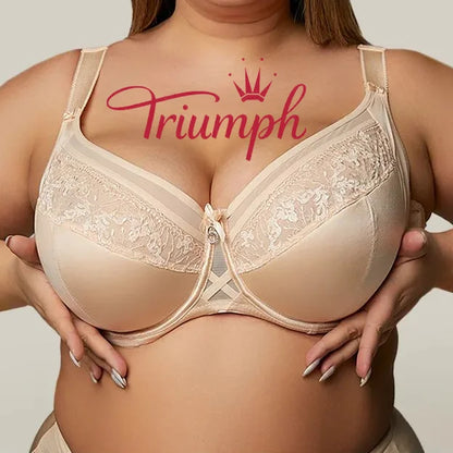 Triumph - (4 szt.) Biustonosz koronkowy dla dużych rozmiarów bez wkładek